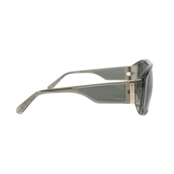 GUESS Oversized Aviator Shield Sunglasses - Green Transparent Grey Lens - NWT